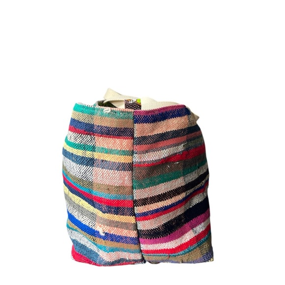 Anthropologie Maud Fourier Reversible Striped Tote NWT Colorful Serape Bag - Picture 5 of 16